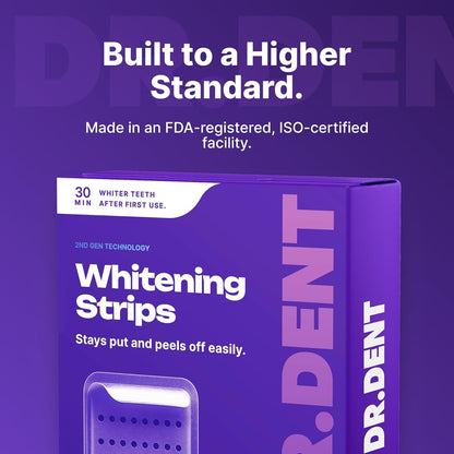 DRDENT شرائط تبييض الأسنان البنفسجية – 21 علاج، آمنة وغير حساسة، 42 شريط + أداة فتح الفم